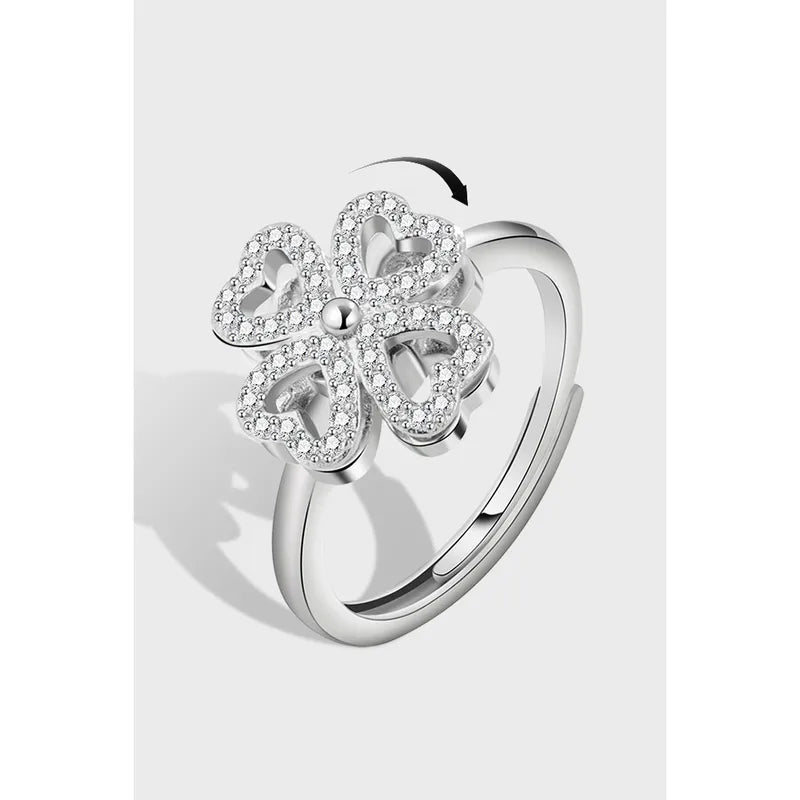 Bianca Four Leaf Clover Spinner Ring