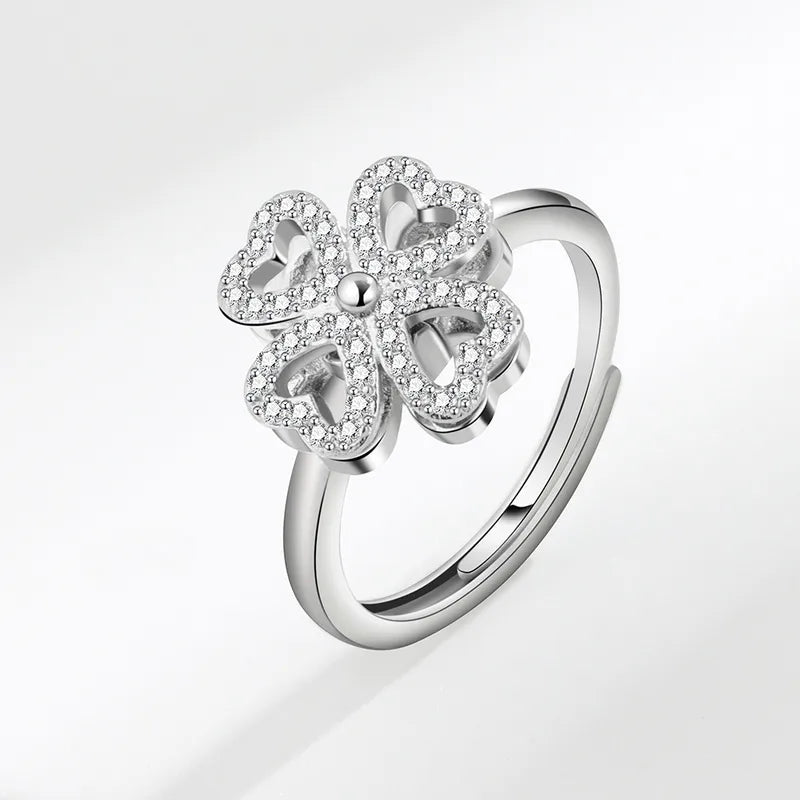 Bianca Four Leaf Clover Spinner Ring