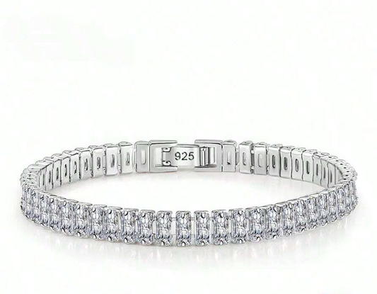 Crystal Silver Tennis Bracelet